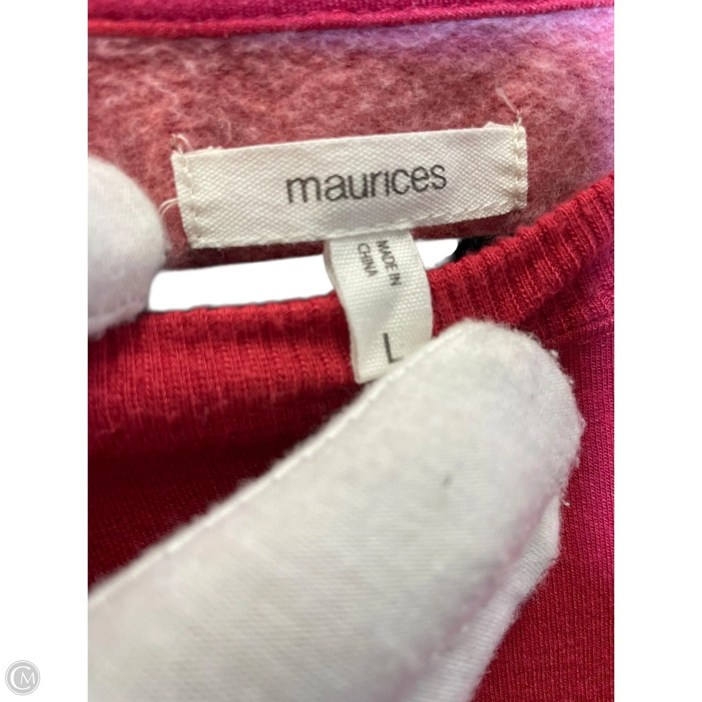 Sweater By Maurices In Red & White, Size: L