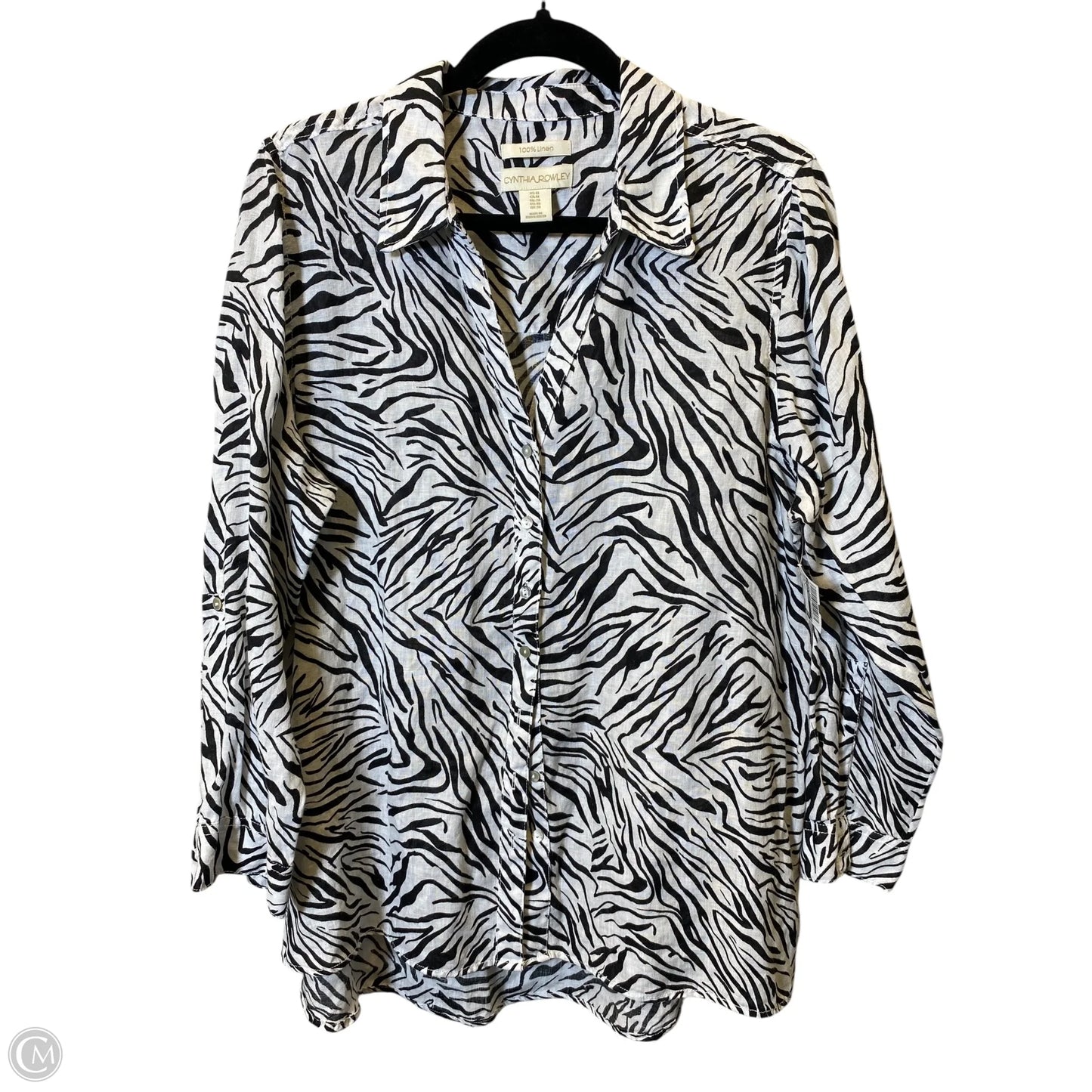 Blouse Long Sleeve By Cynthia Rowley In Animal Print, Size: 1x