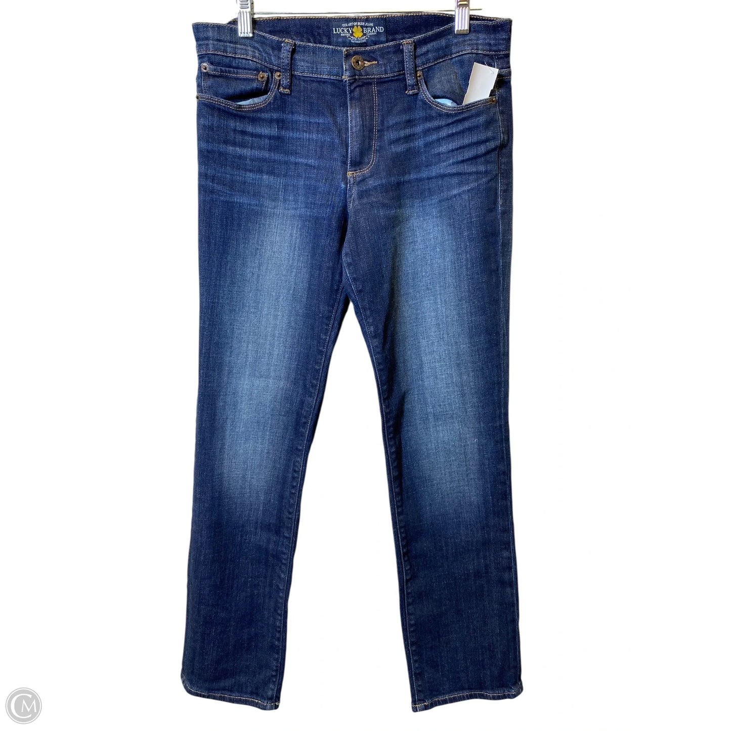 Jeans Straight By Lucky Brand In Blue Denim, Size: 8