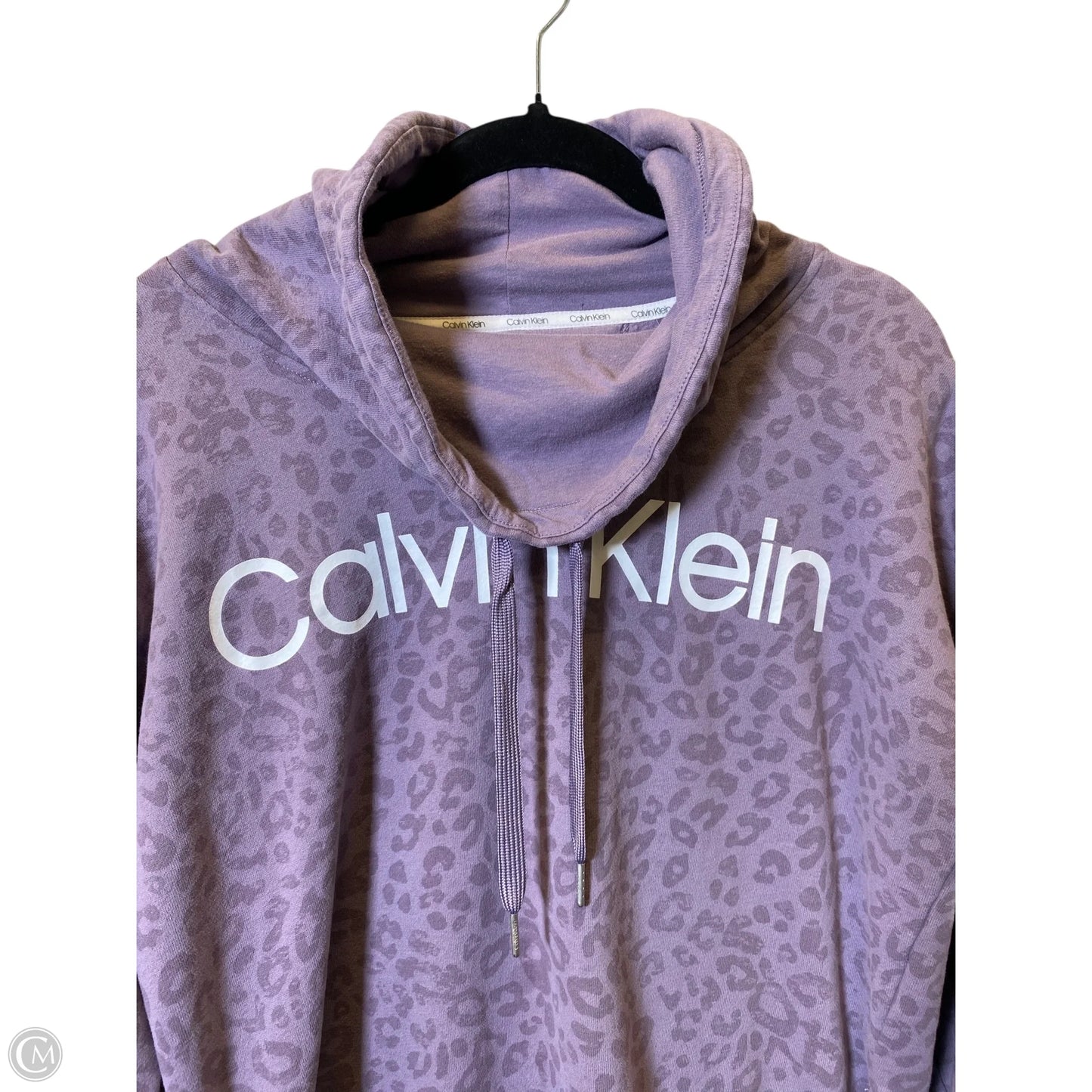 Sweatshirt Hoodie By Calvin Klein In Animal Print, Size: M
