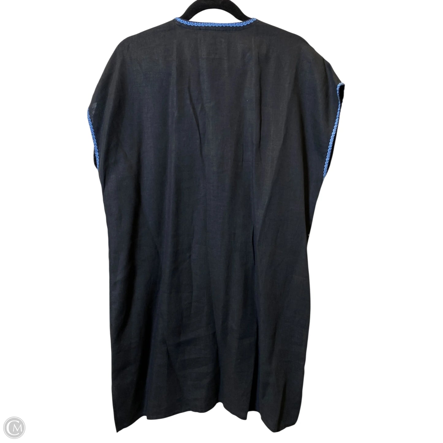 Dress Casual Midi By Johnny Was In Black & Blue, Size: L