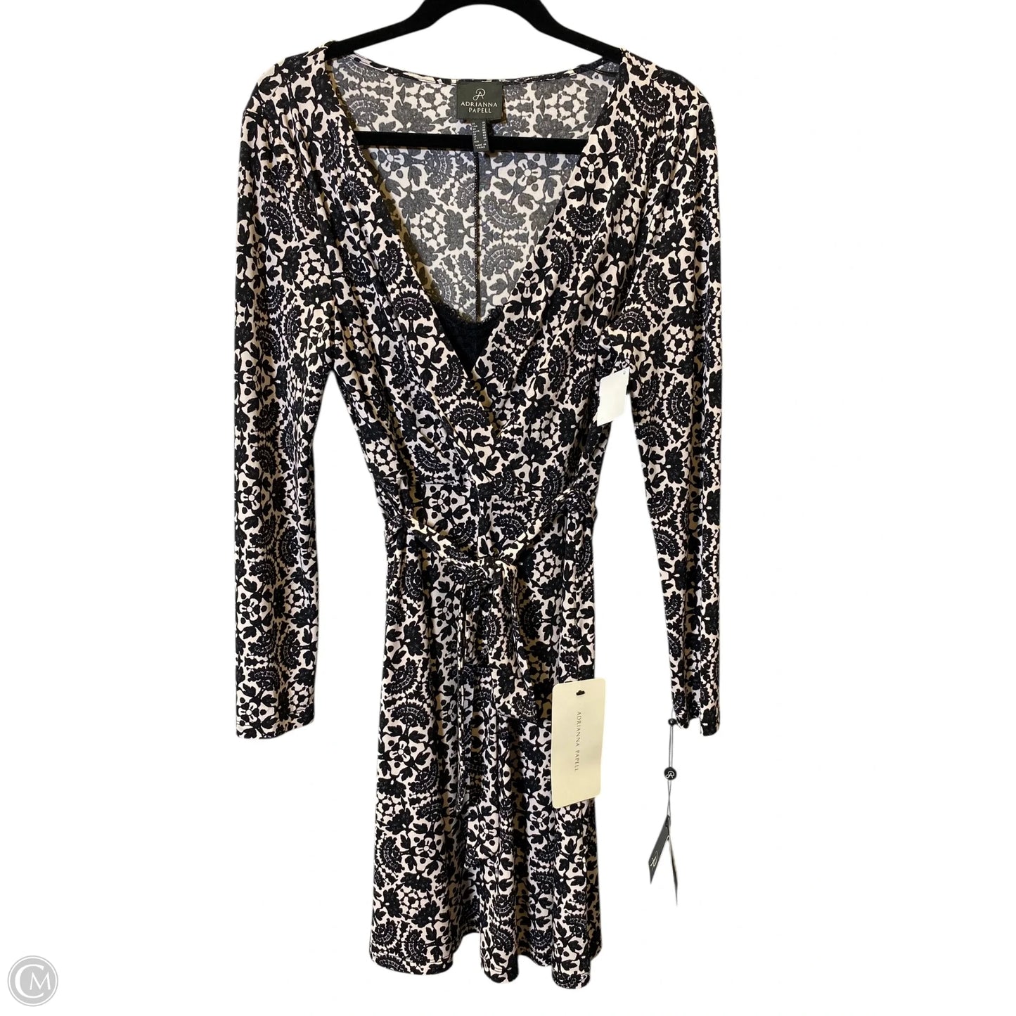 Dress Casual Short By Adrianna Papell In Black & Cream, Size: 10