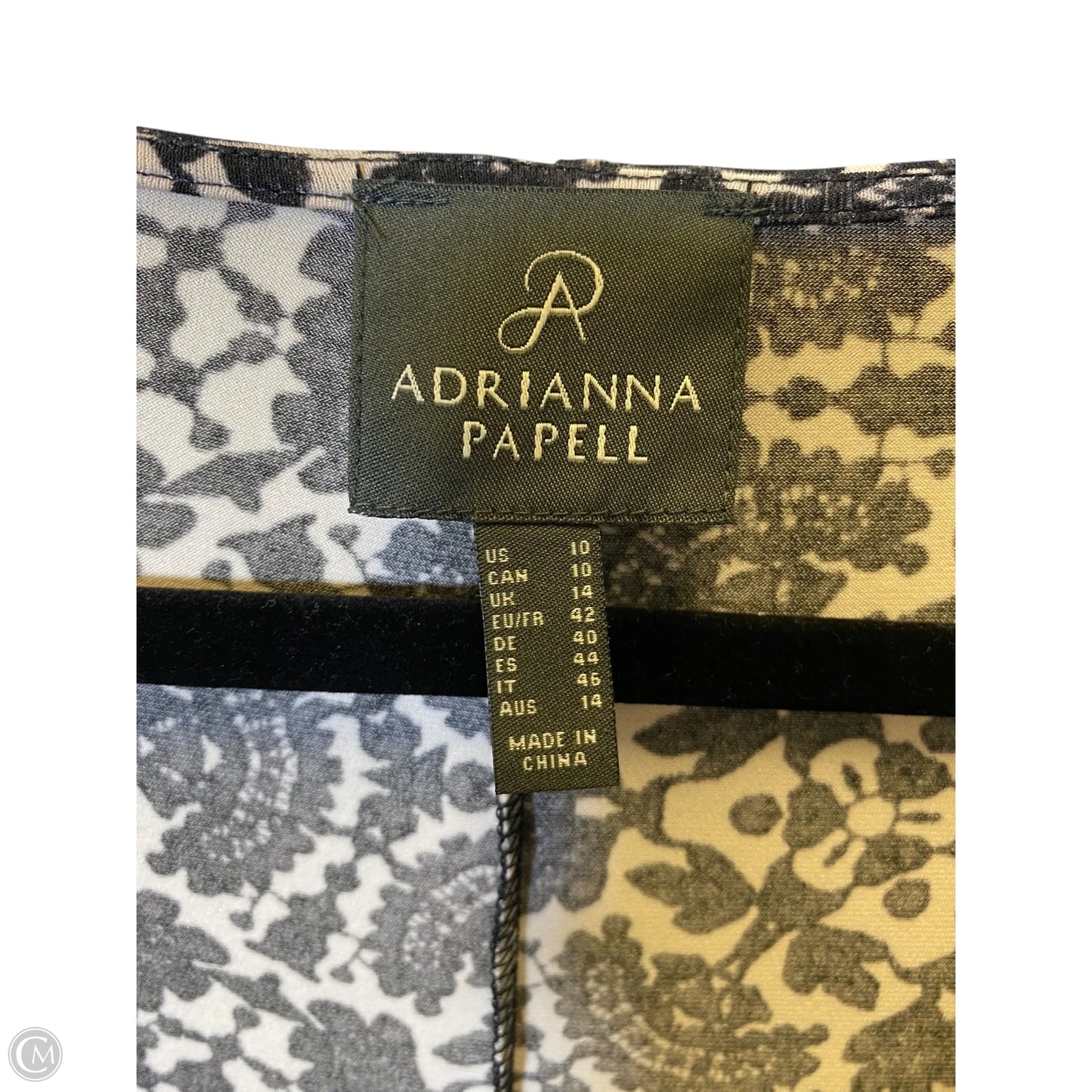 Dress Casual Short By Adrianna Papell In Black & Cream, Size: 10