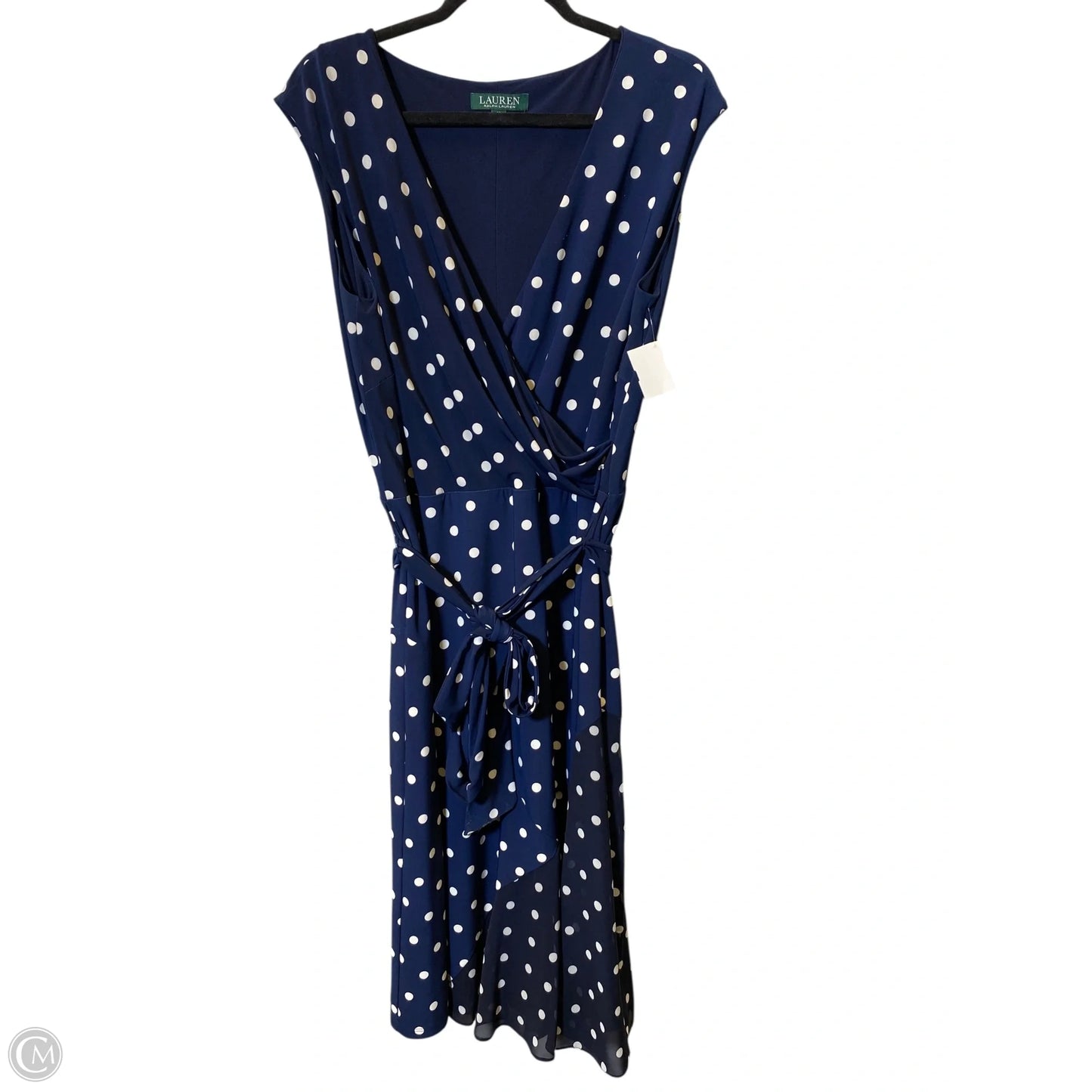 Dress Casual Midi By Lauren By Ralph Lauren In Blue & White, Size: 14