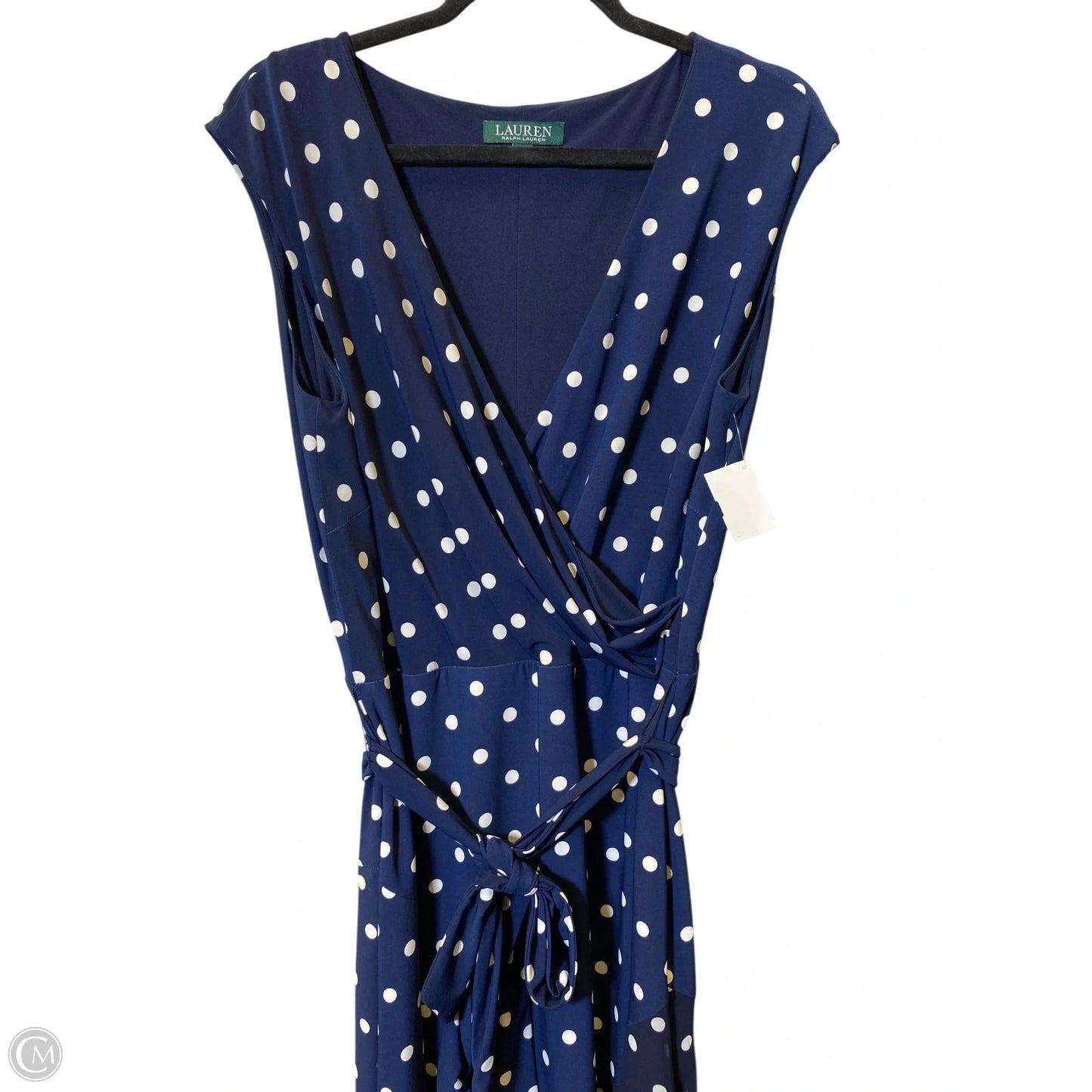 Dress Casual Midi By Lauren By Ralph Lauren In Blue & White, Size: 14