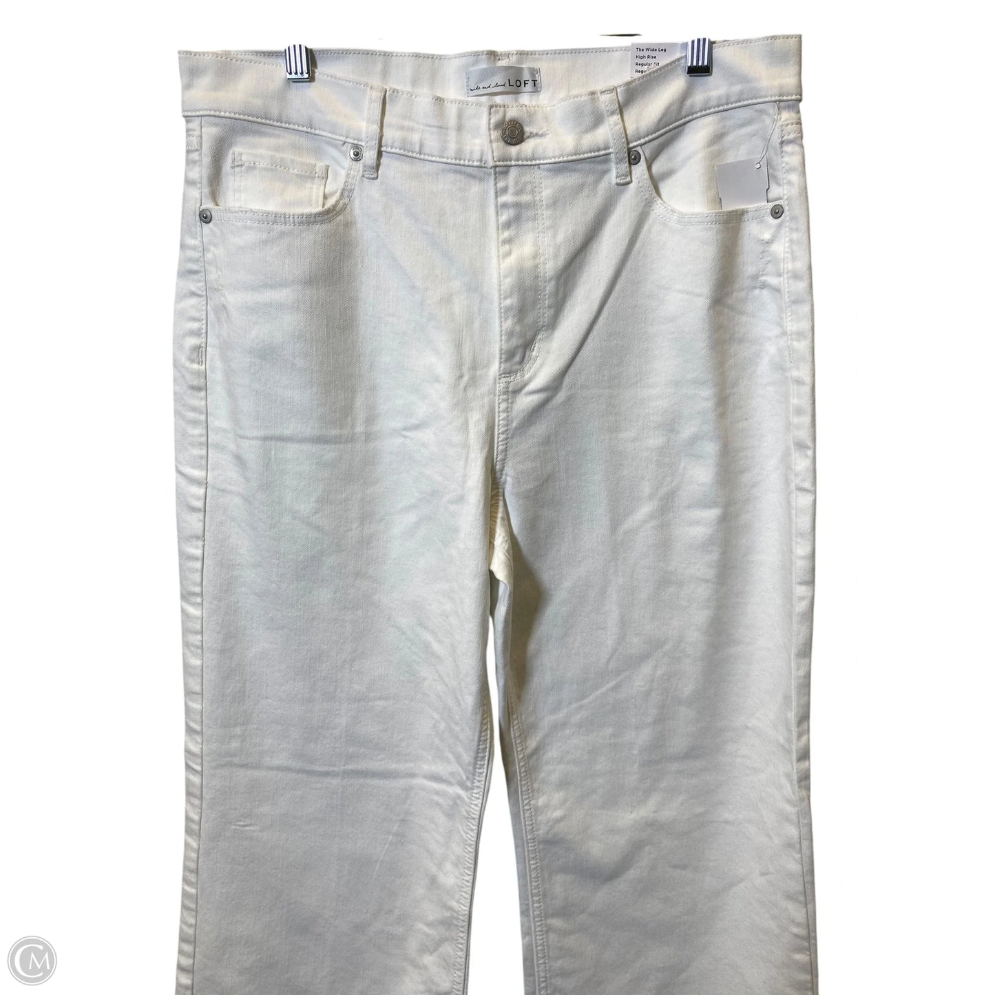 Jeans Wide Leg By Loft In White, Size: 10