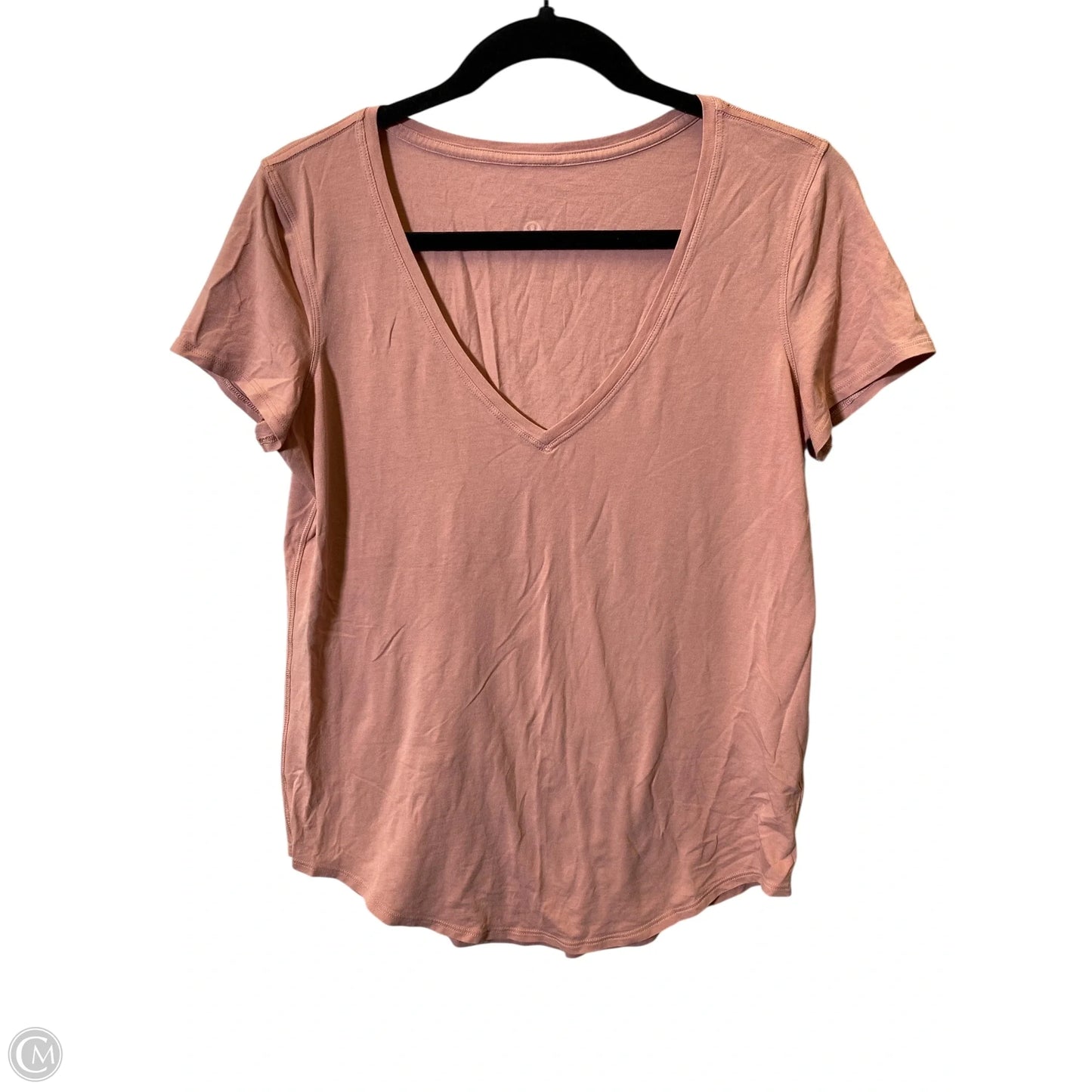 Athletic Top Short Sleeve By Lululemon In Pink, Size: M
