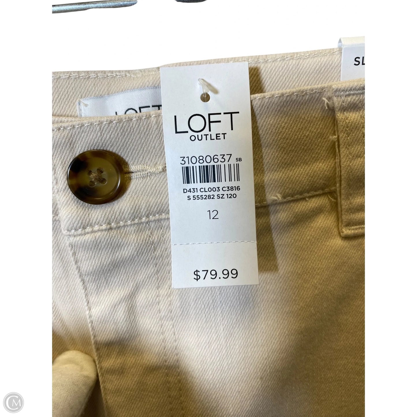 Jeans Wide Leg By Loft In Cream, Size: 12