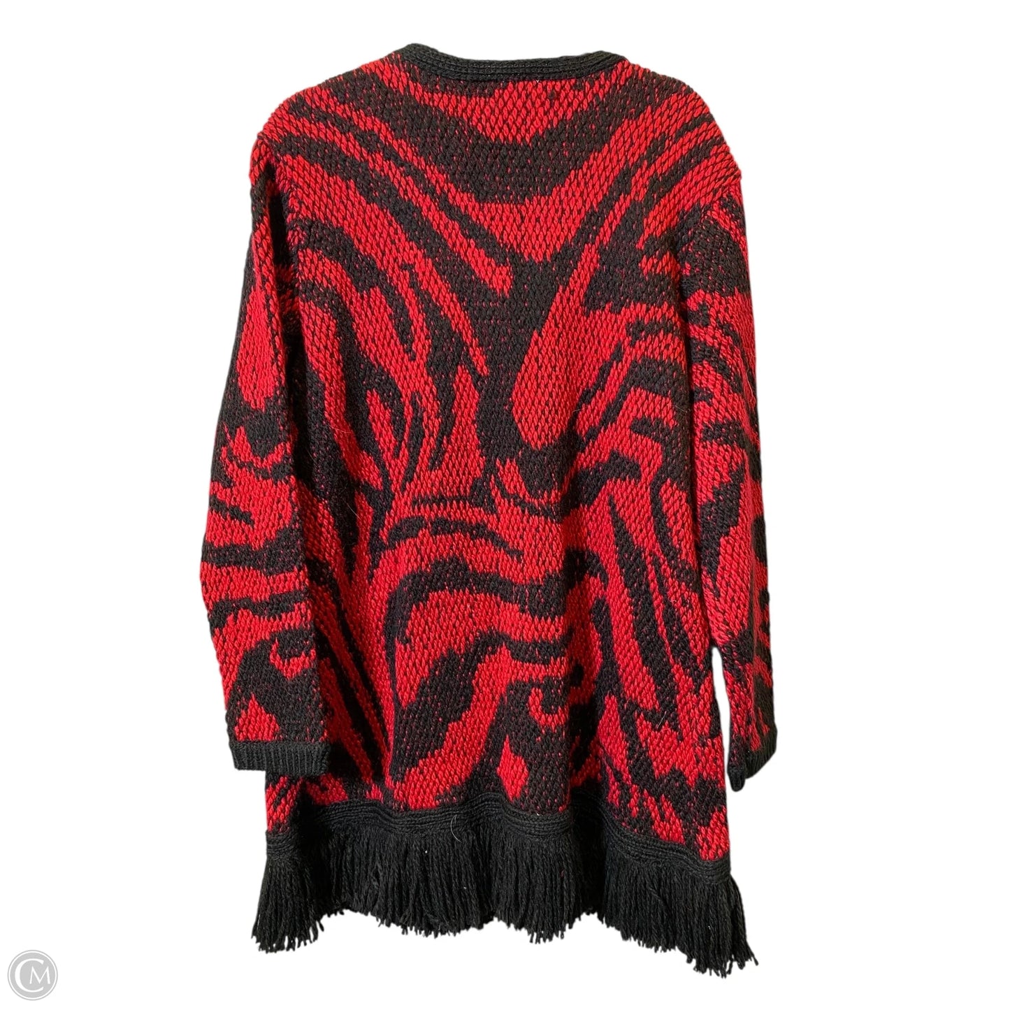 Sweater By Chicos In Black & Red, Size: Xl