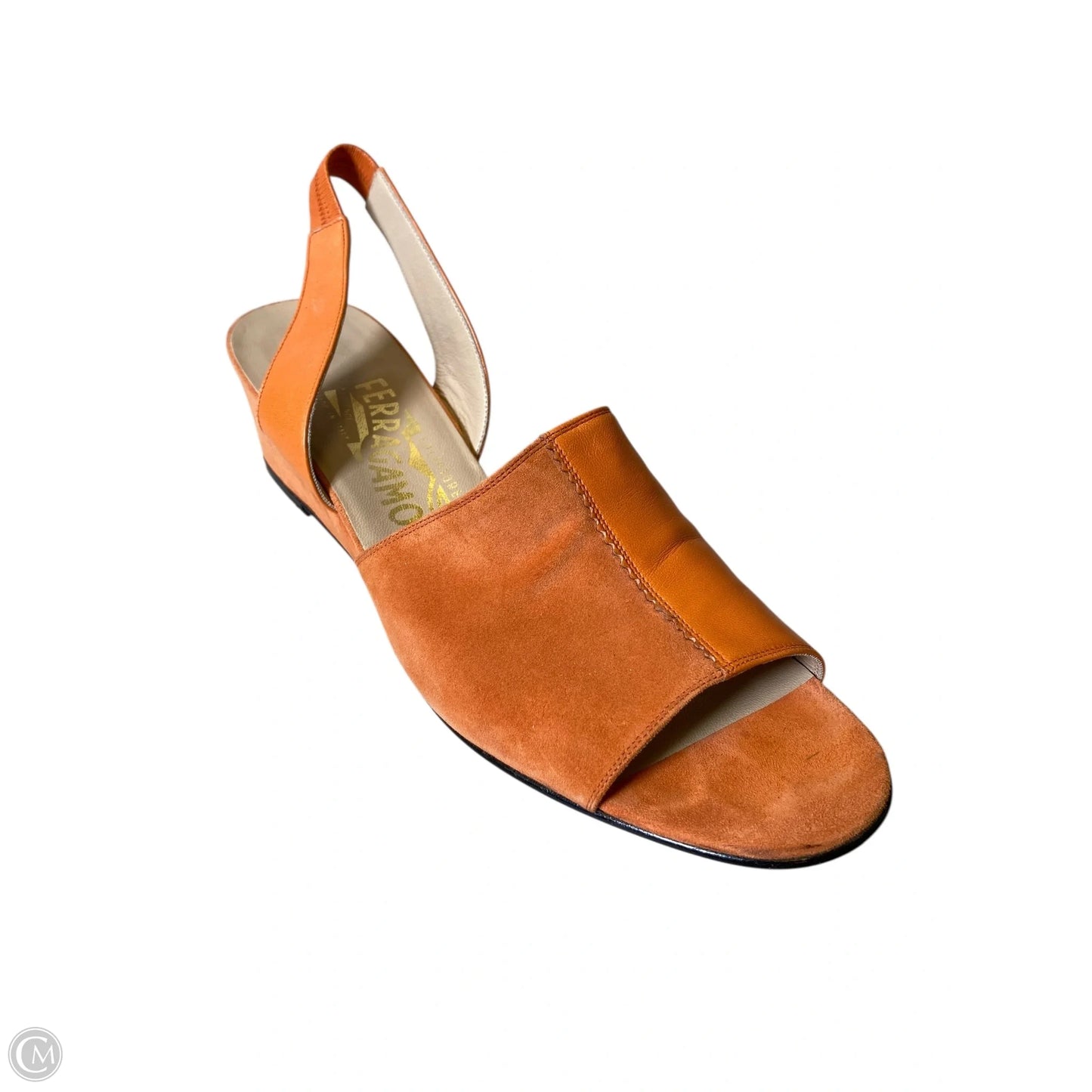 Shoes Luxury Designer By Ferragamo In Orange, Size: 10