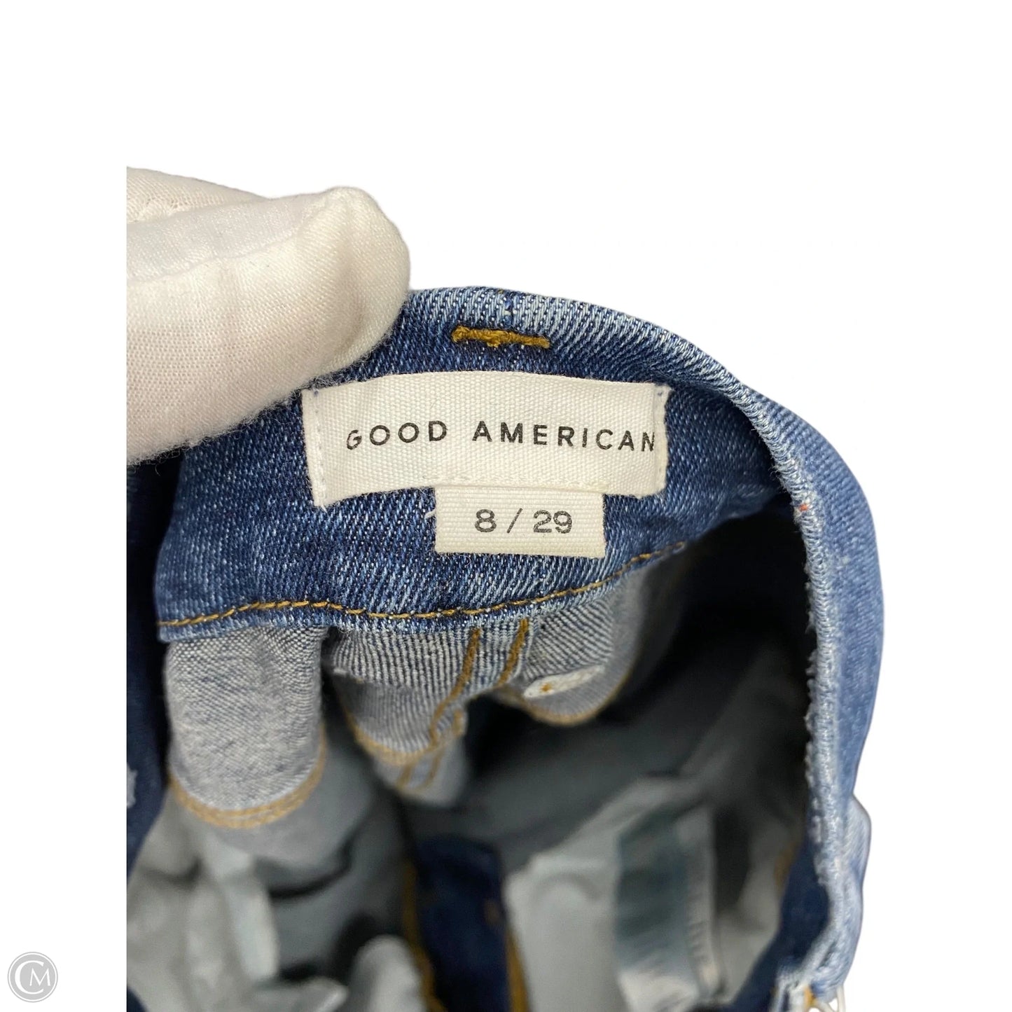 Jeans Skinny By Good American In Blue Denim, Size: 8