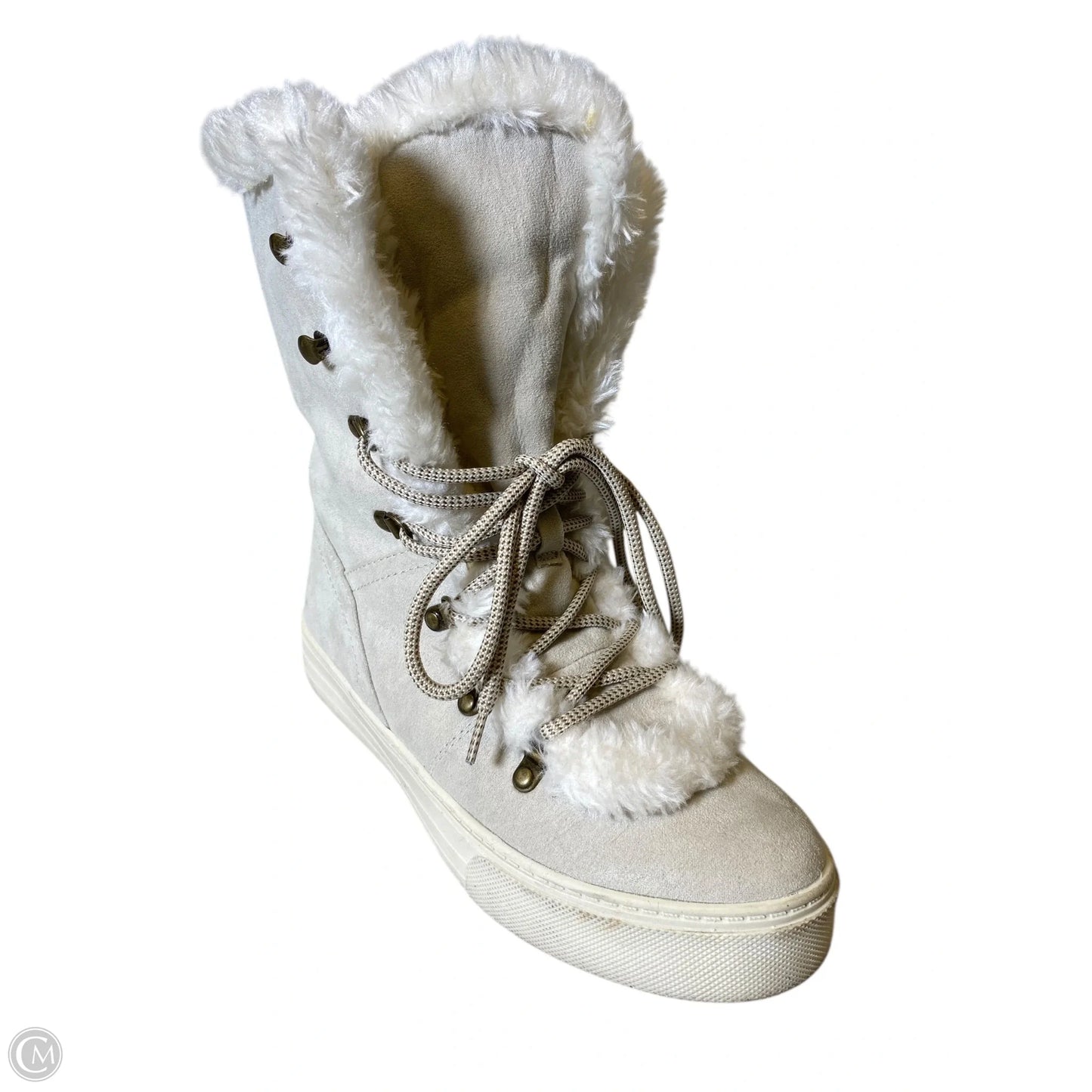 Boots Mid-calf Flats By Merona In Grey & Tan, Size: 8