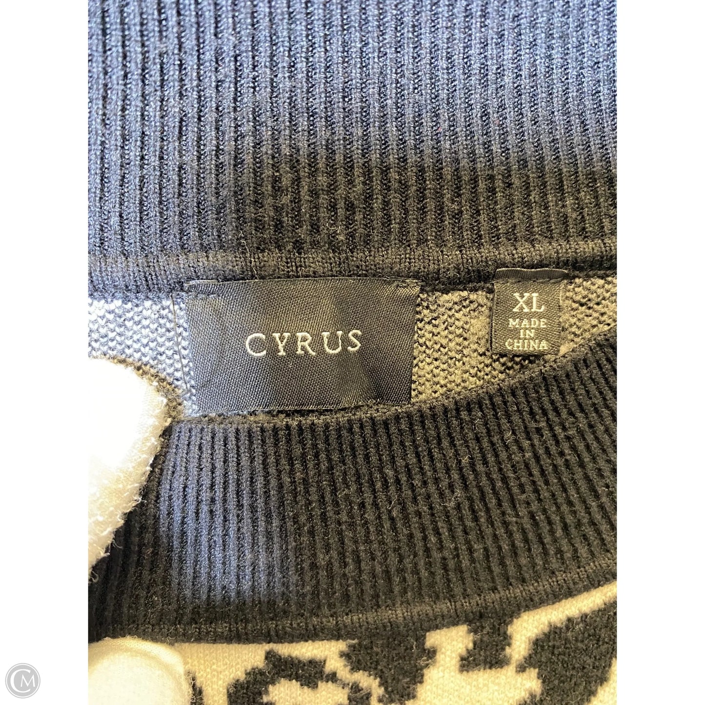 Sweater By Cyrus In Black & White, Size: Xl