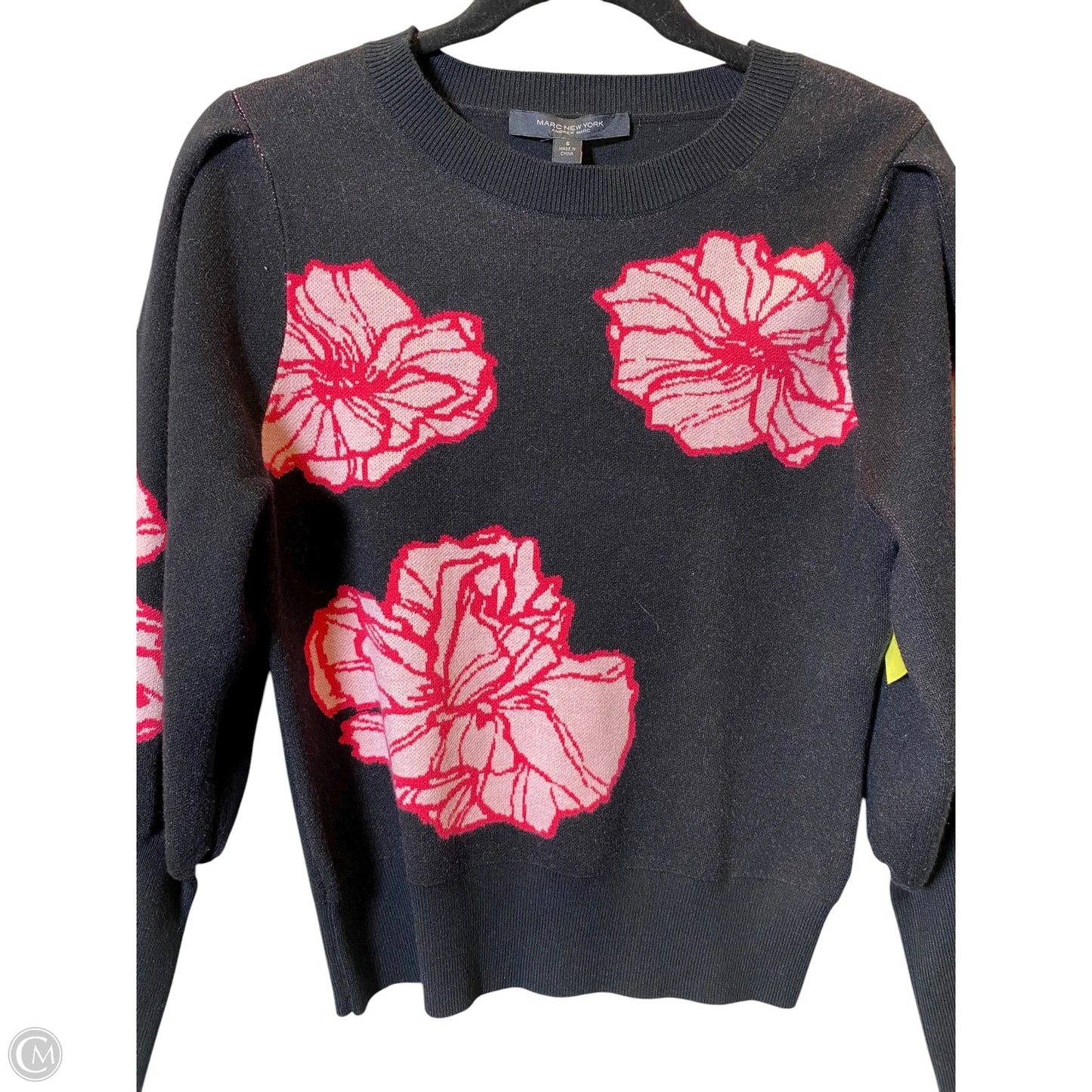 Sweater By Marc New York In Black & Pink, Size: S