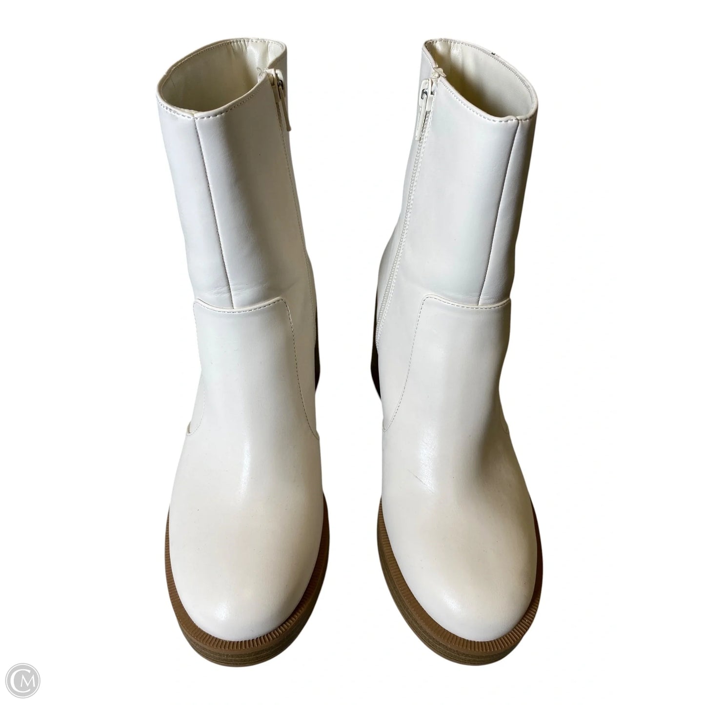 Boots Ankle Heels By Universal Thread In Cream, Size: 8.5