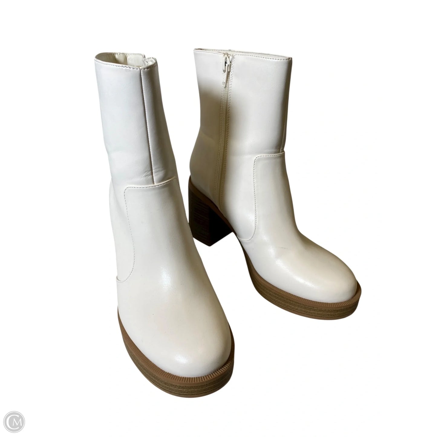 Boots Ankle Heels By Universal Thread In Cream, Size: 8.5