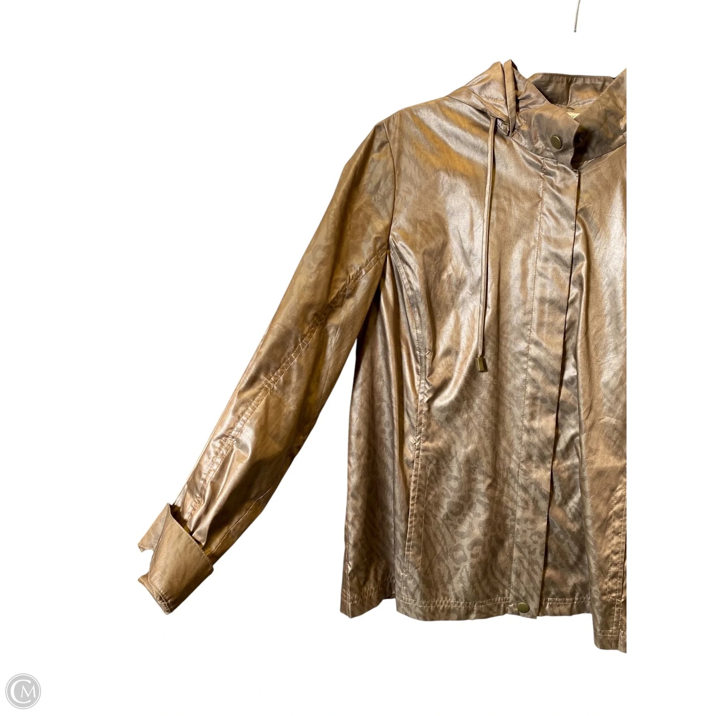 Jacket Utility By Zenergy By Chicos In Leopard Print, Size: L