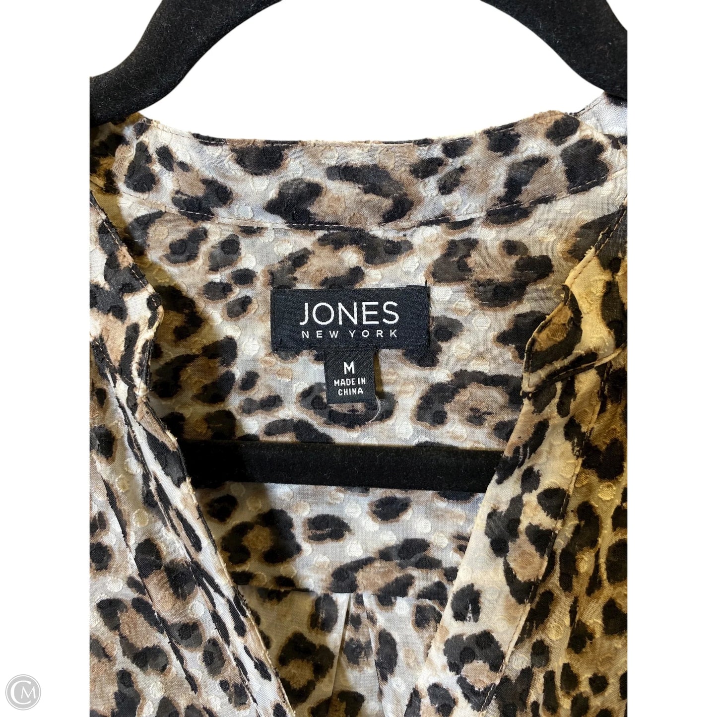 Top Long Sleeve By Jones New York In Animal Print, Size: M