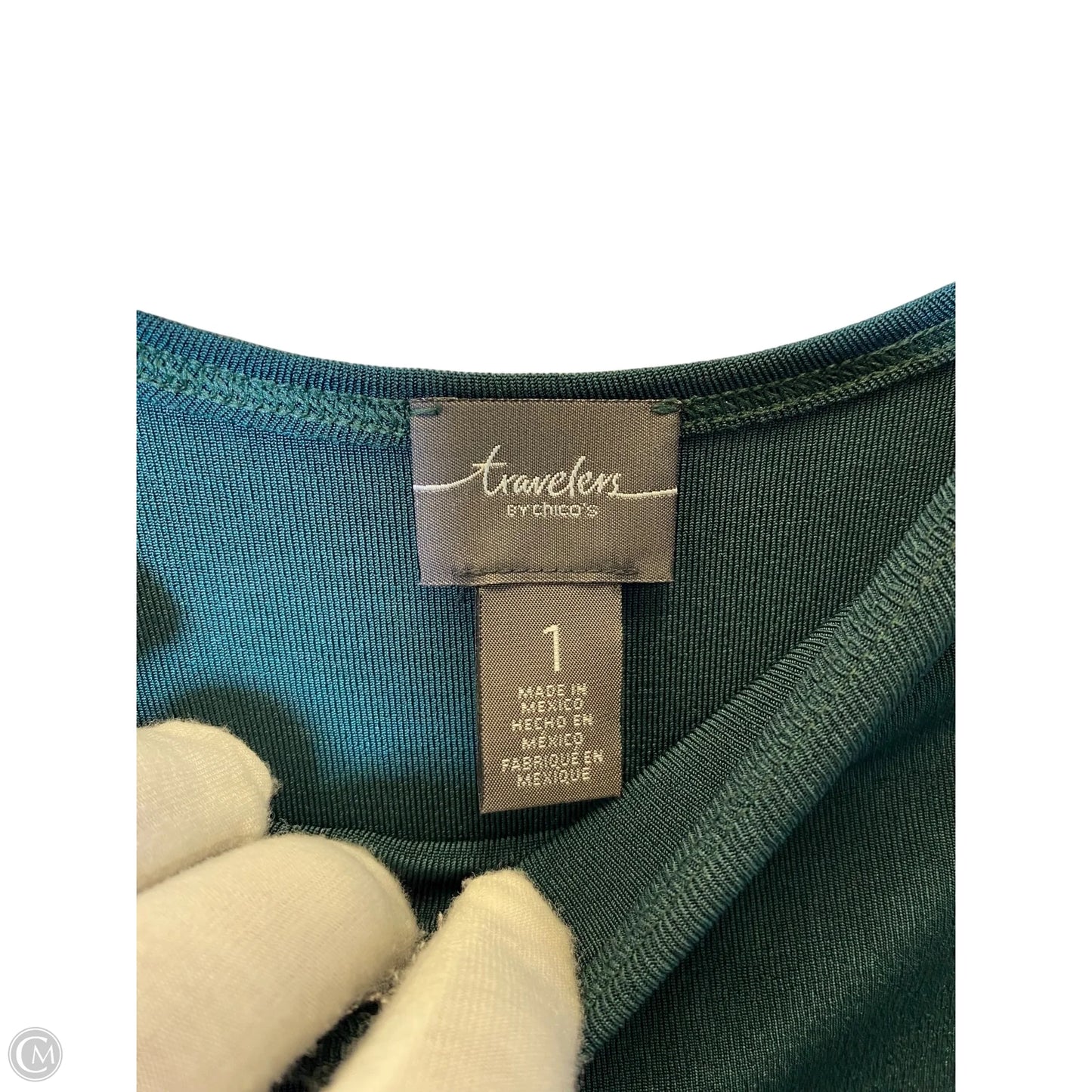 Top Sleeveless By Chicos In Green, Size: M