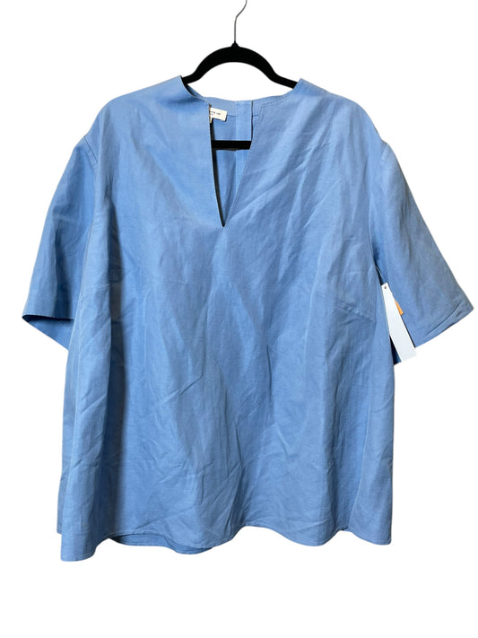 Top Short Sleeve By Lafayette 148 In Blue, Size: 3X