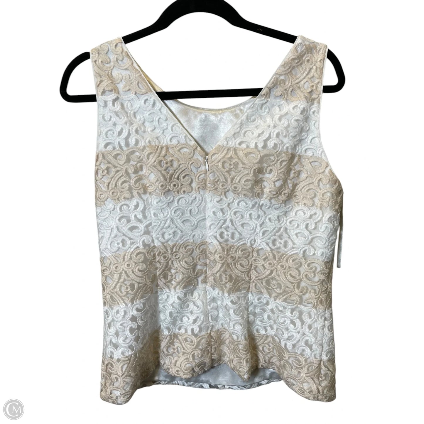 Top Sleeveless By White House Black Market In Brown & White, Size: M