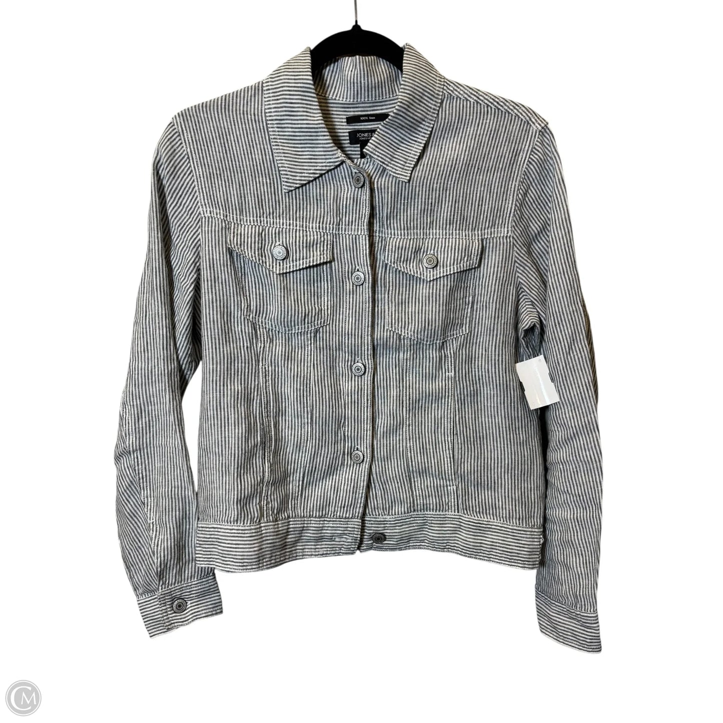 Top Long Sleeve By Jones And Co In Striped Pattern, Size: S