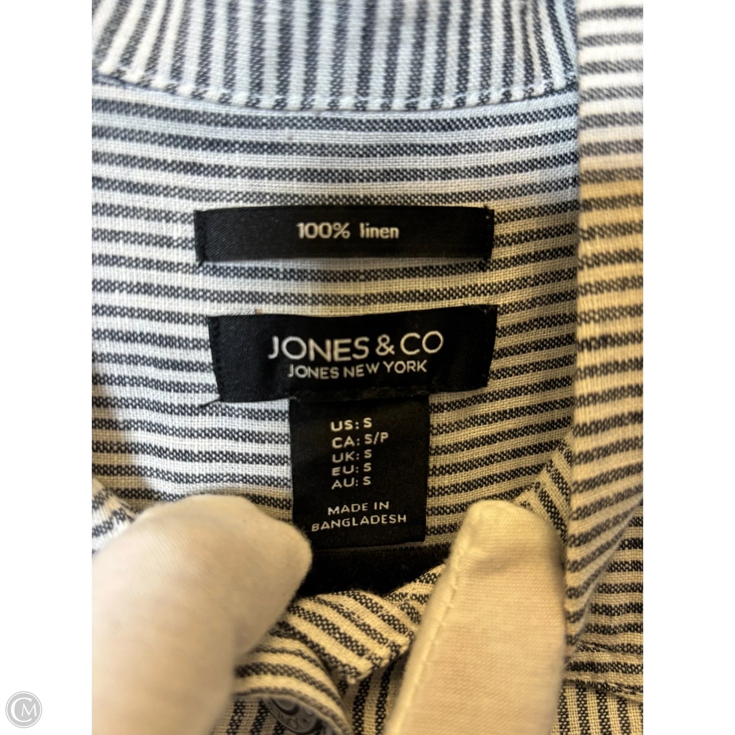 Top Long Sleeve By Jones And Co In Striped Pattern, Size: S