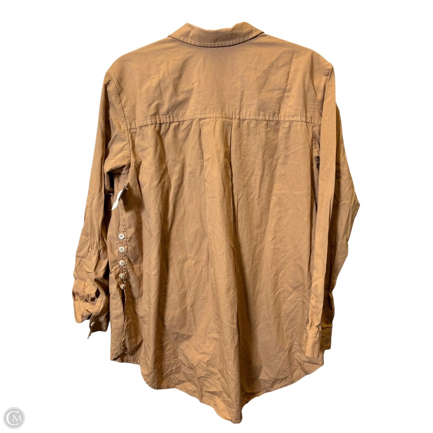 Blouse Long Sleeve By Anthropologie In Tan, Size: S