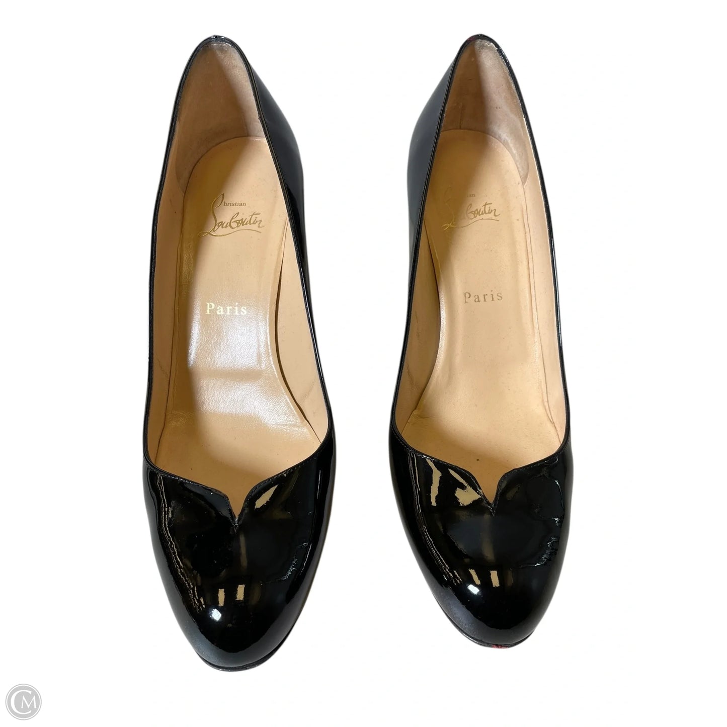 Shoes Luxury Designer By Christian Louboutin In Black, Size: 9.5