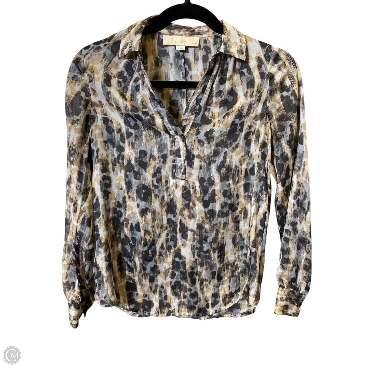 Top Long Sleeve By Loft In Animal Print, Size: Xxsp