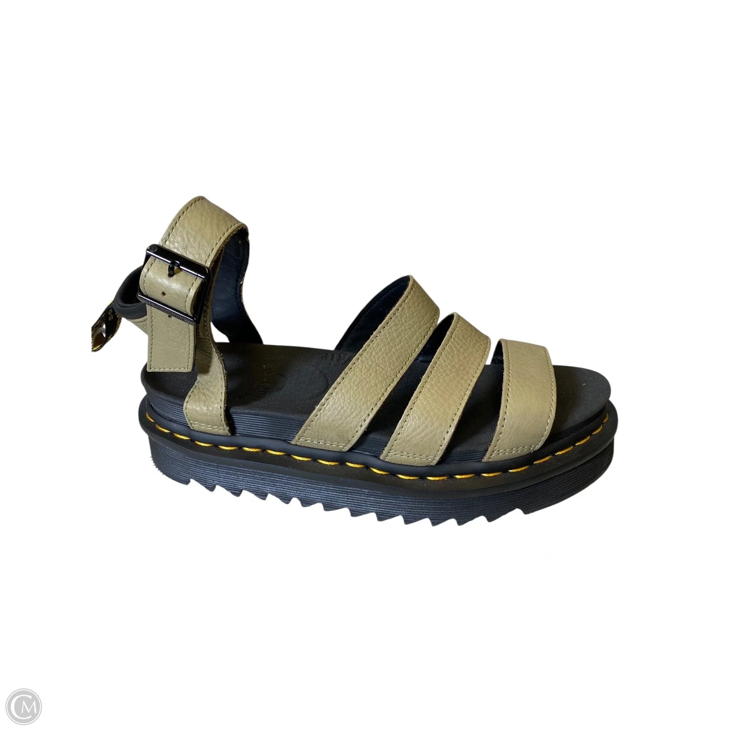 Sandals Heels Platform By Dr Martens In Black & Green, Size: 8