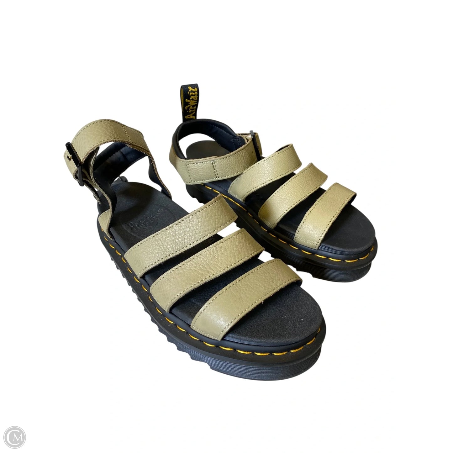 Sandals Heels Platform By Dr Martens In Black & Green, Size: 8