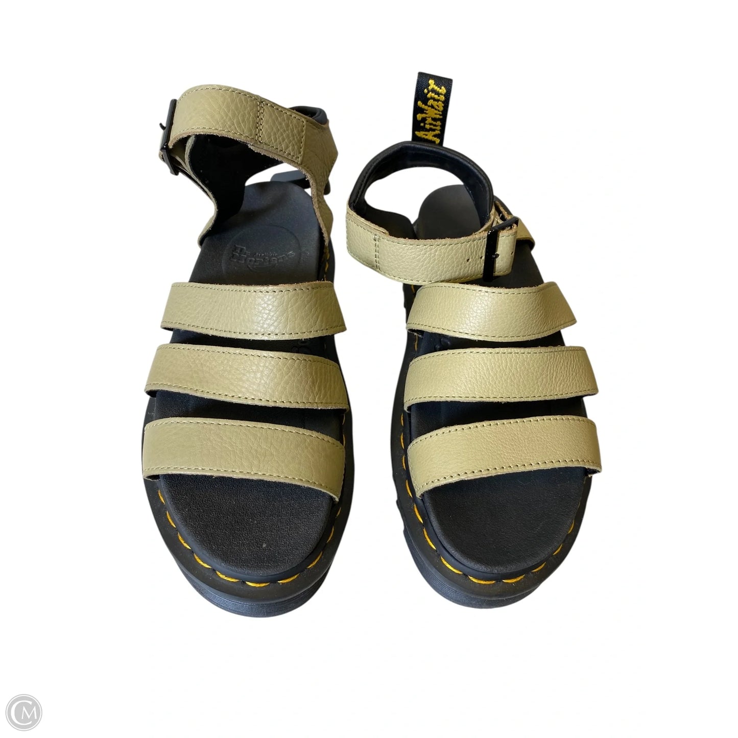 Sandals Heels Platform By Dr Martens In Black & Green, Size: 8