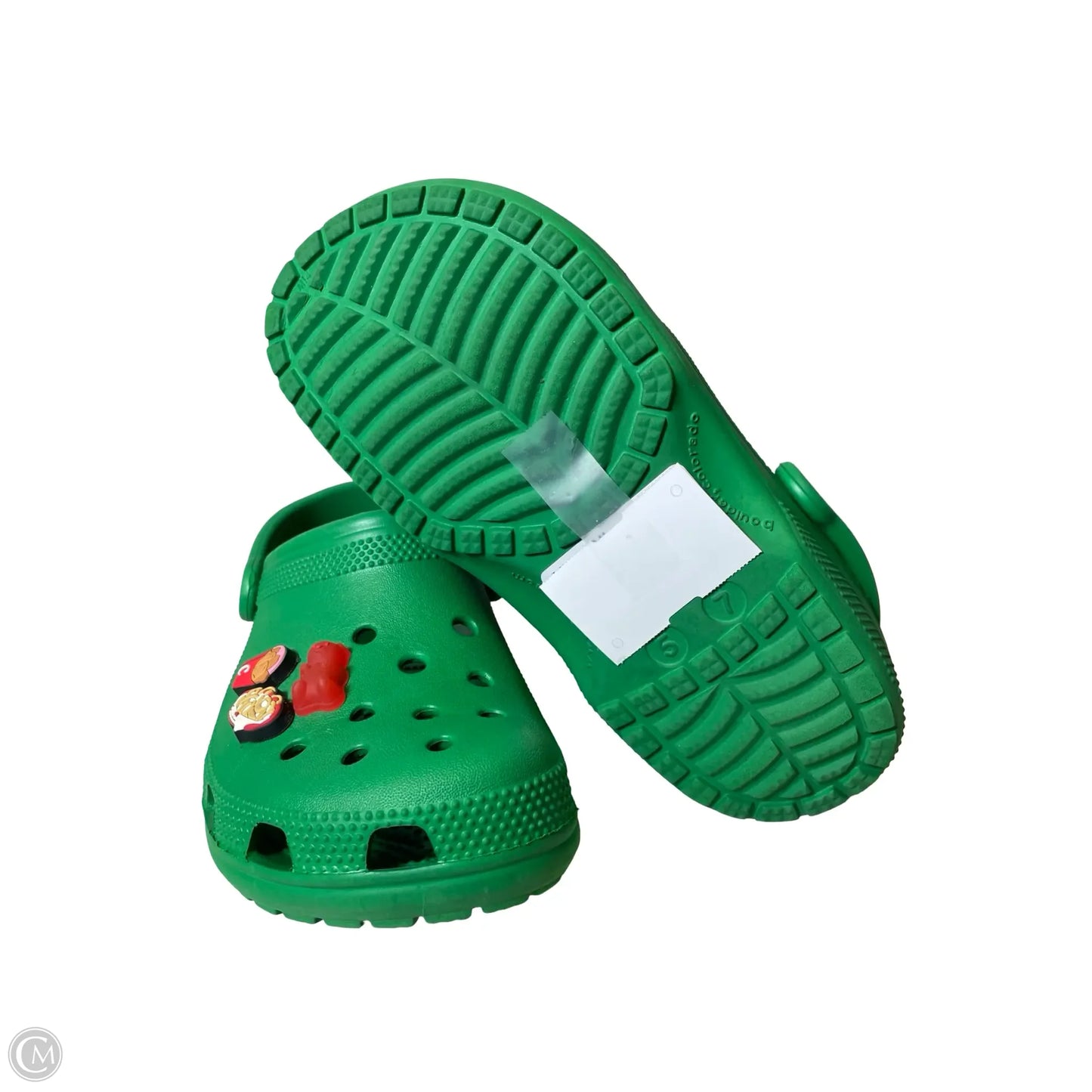 Shoes Flats By Crocs In Green, Size: 7