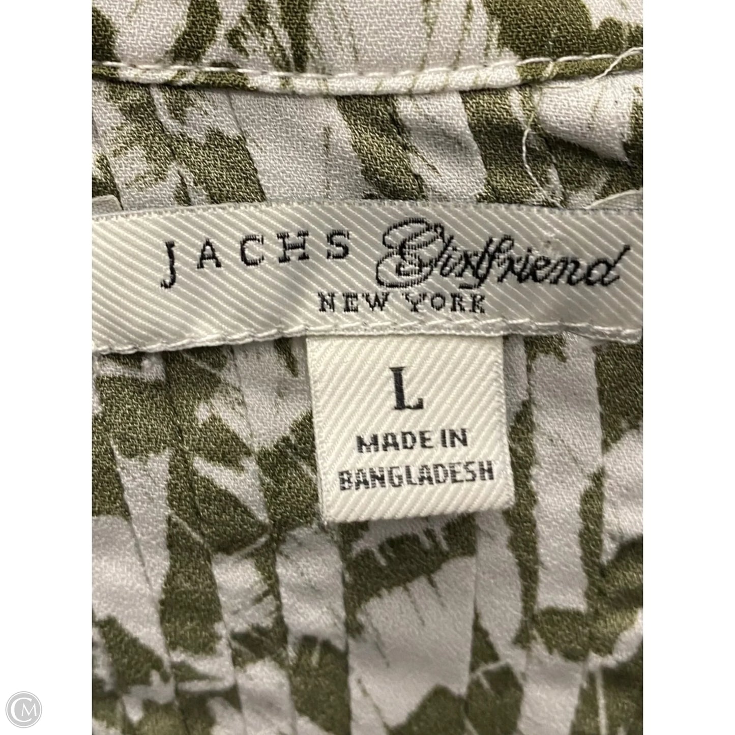Top Long Sleeve By Jachs Girlfirend In Green & White, Size: L