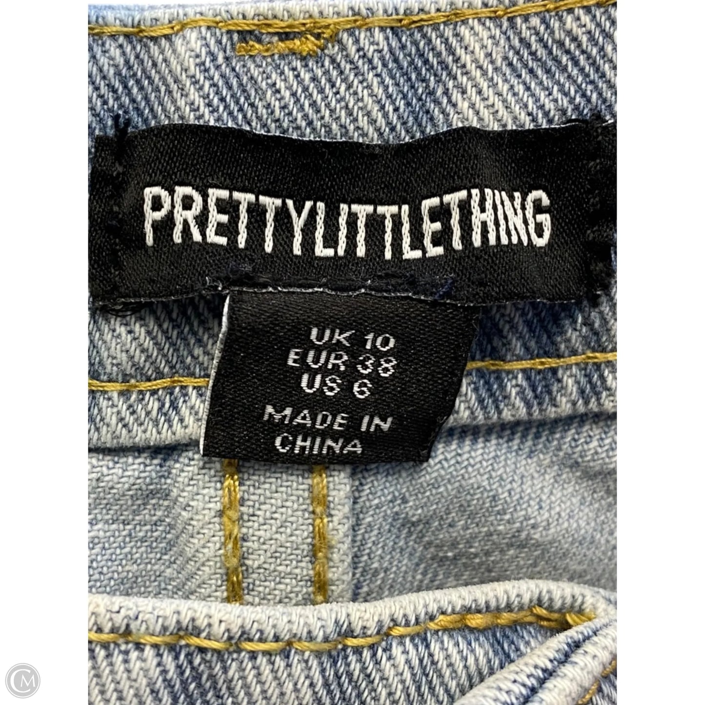 Jeans Straight By Pretty Little Thing In Blue Denim, Size: 6
