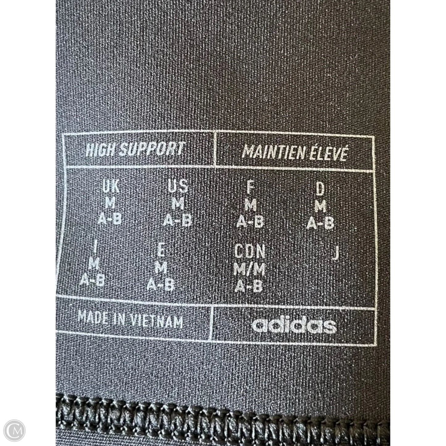 Athletic Bra By Adidas In Black, Size: M