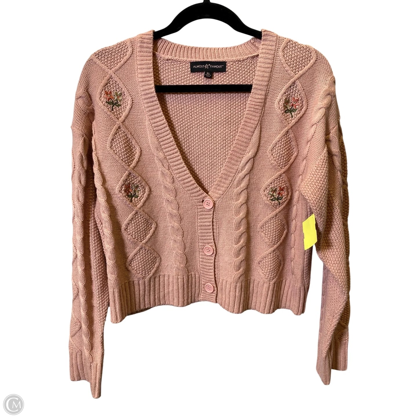 Sweater Cardigan By Almost Famous In Pink, Size: Xl