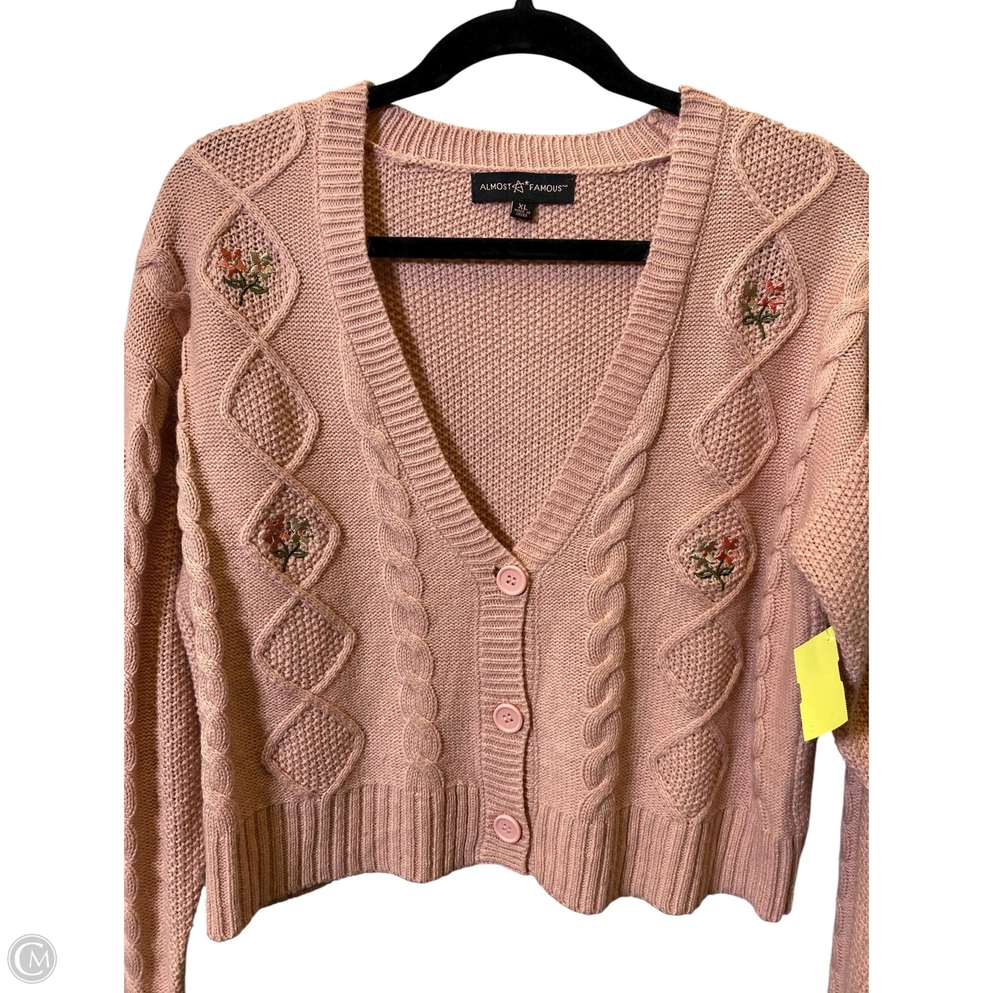 Sweater Cardigan By Almost Famous In Pink, Size: Xl