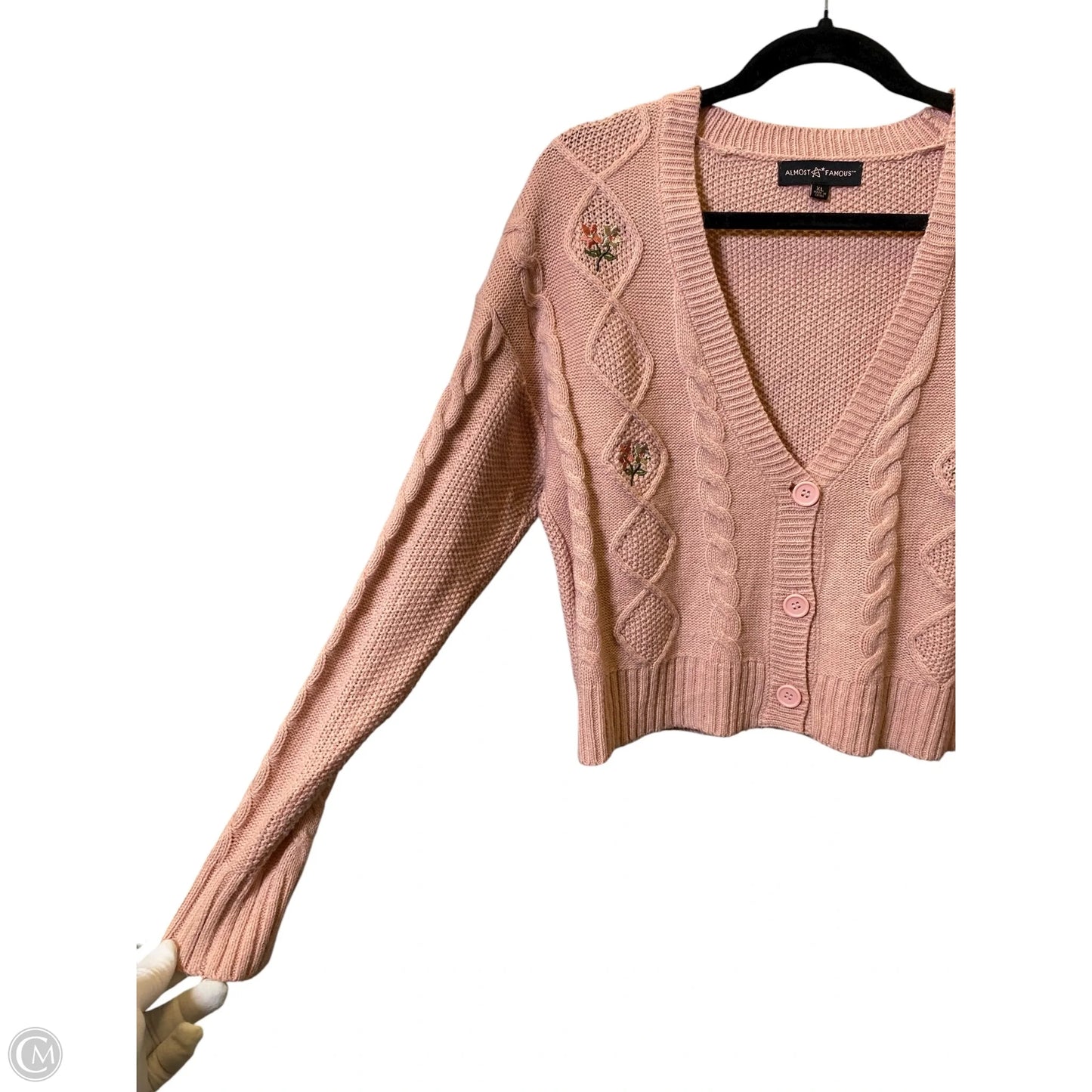 Sweater Cardigan By Almost Famous In Pink, Size: Xl