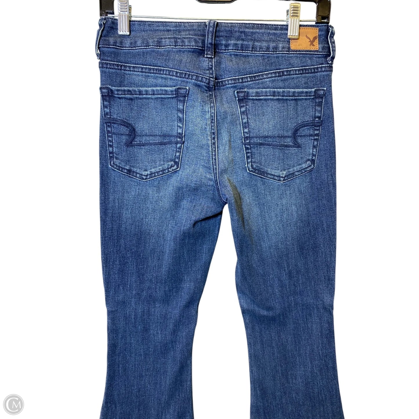 Jeans Flared By American Eagle In Blue Denim, Size: 4