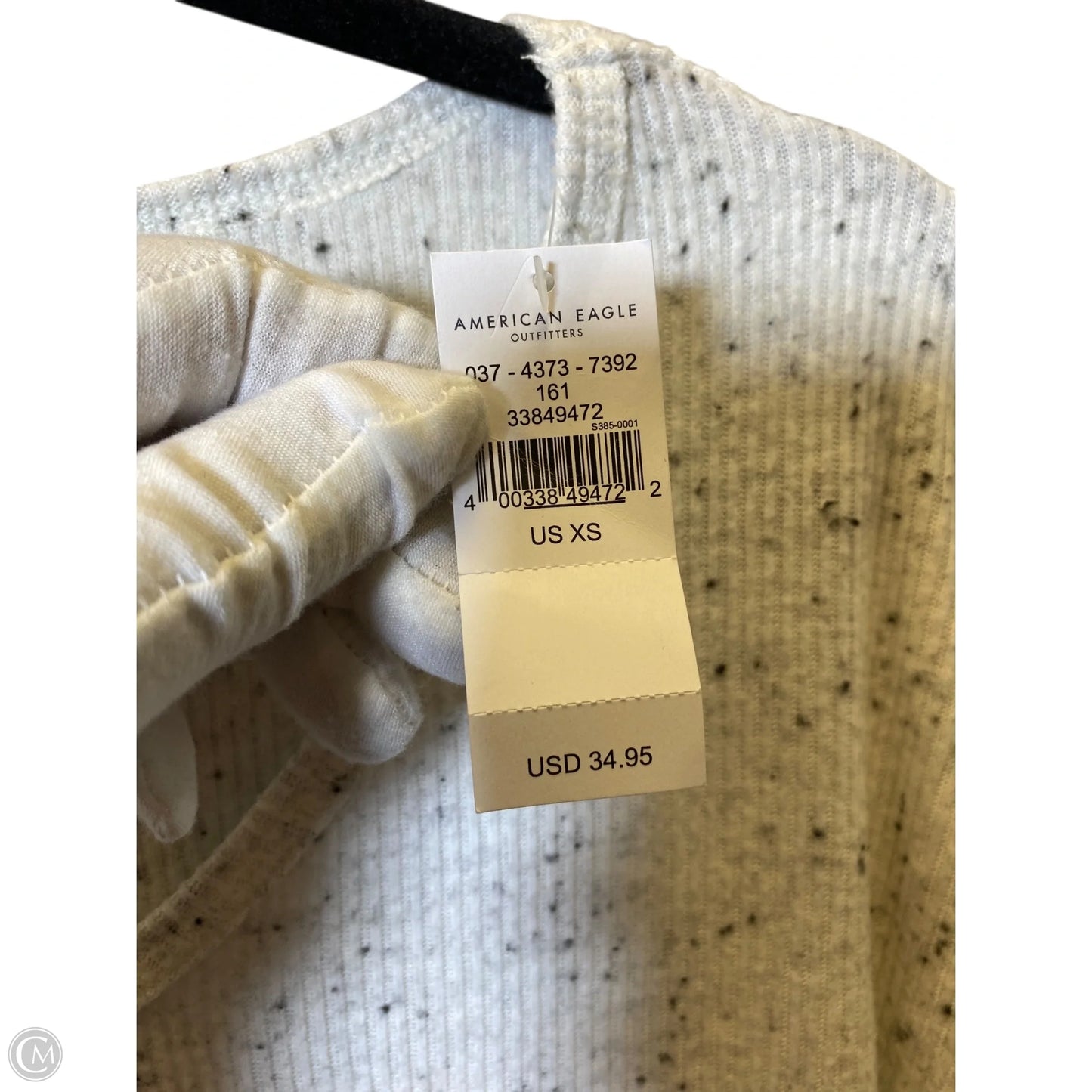 Top Long Sleeve By American Eagle In Black & White, Size: Xs