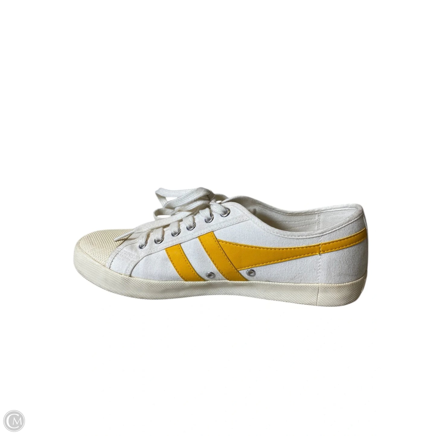 Shoes Athletic By Gola In White & Yellow, Size: 10