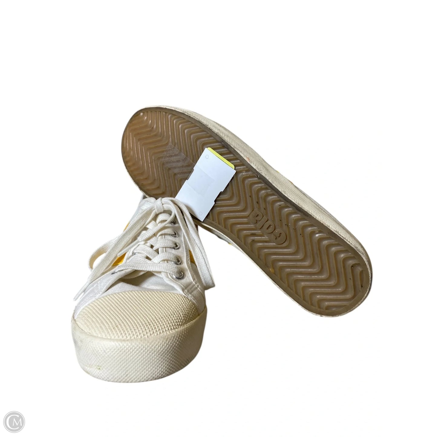 Shoes Athletic By Gola In White & Yellow, Size: 10