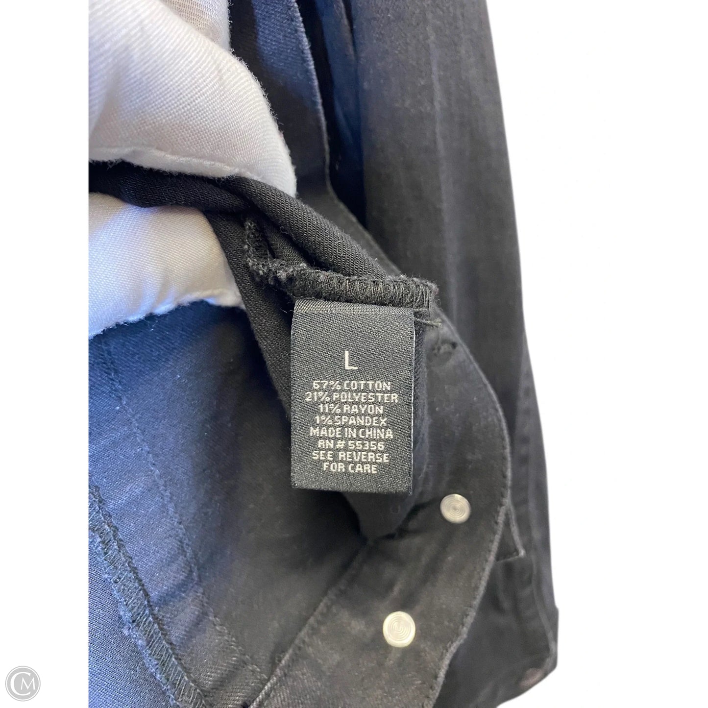 Jacket Denim By D Jeans In Black, Size: L