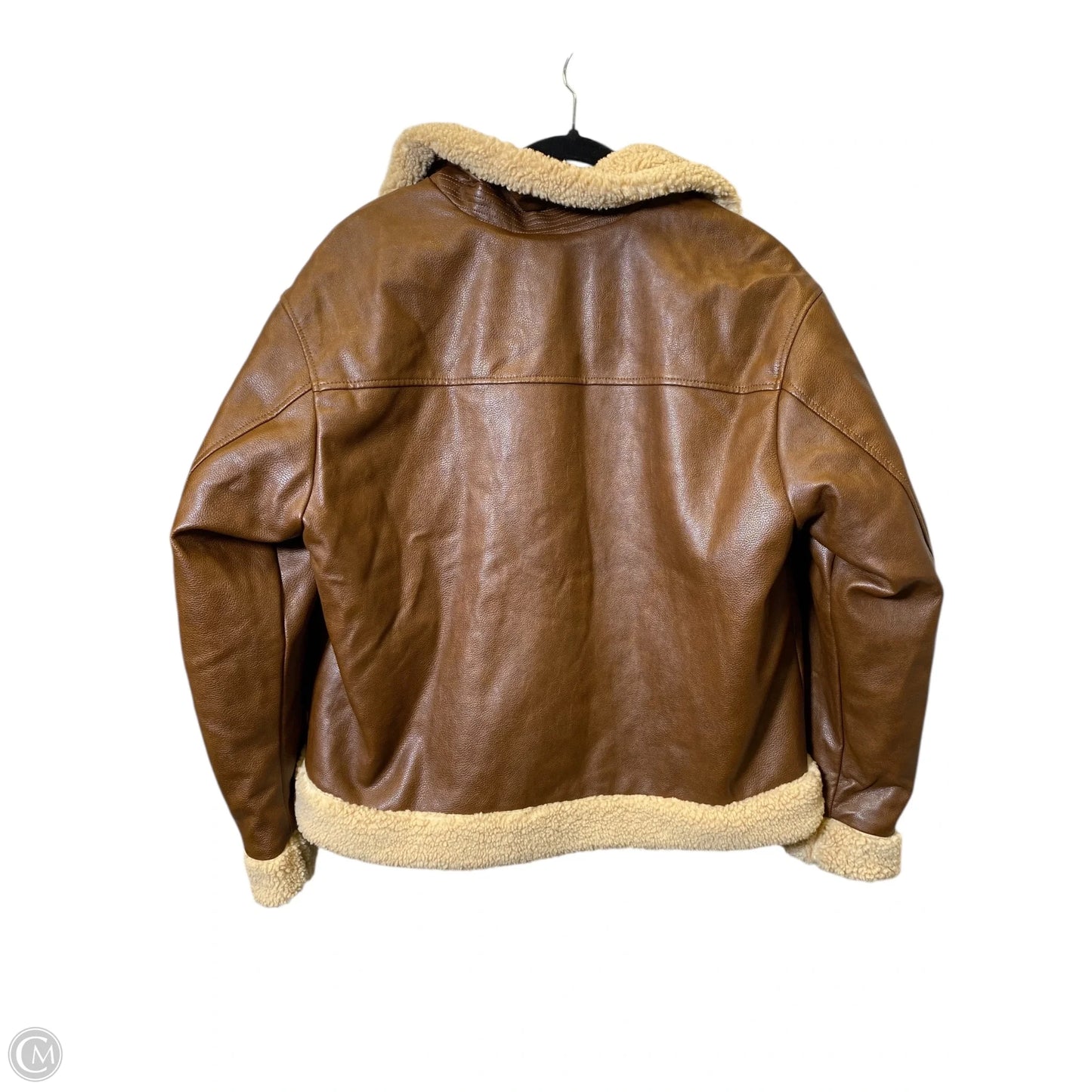 Jacket Faux Fur & Sherpa By Levis In Brown, Size: L