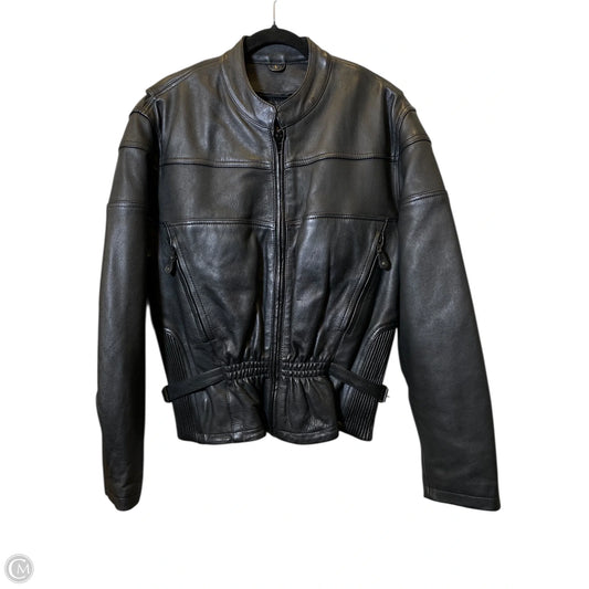 Jacket Leather By Clothes Mentor In Black, Size: L