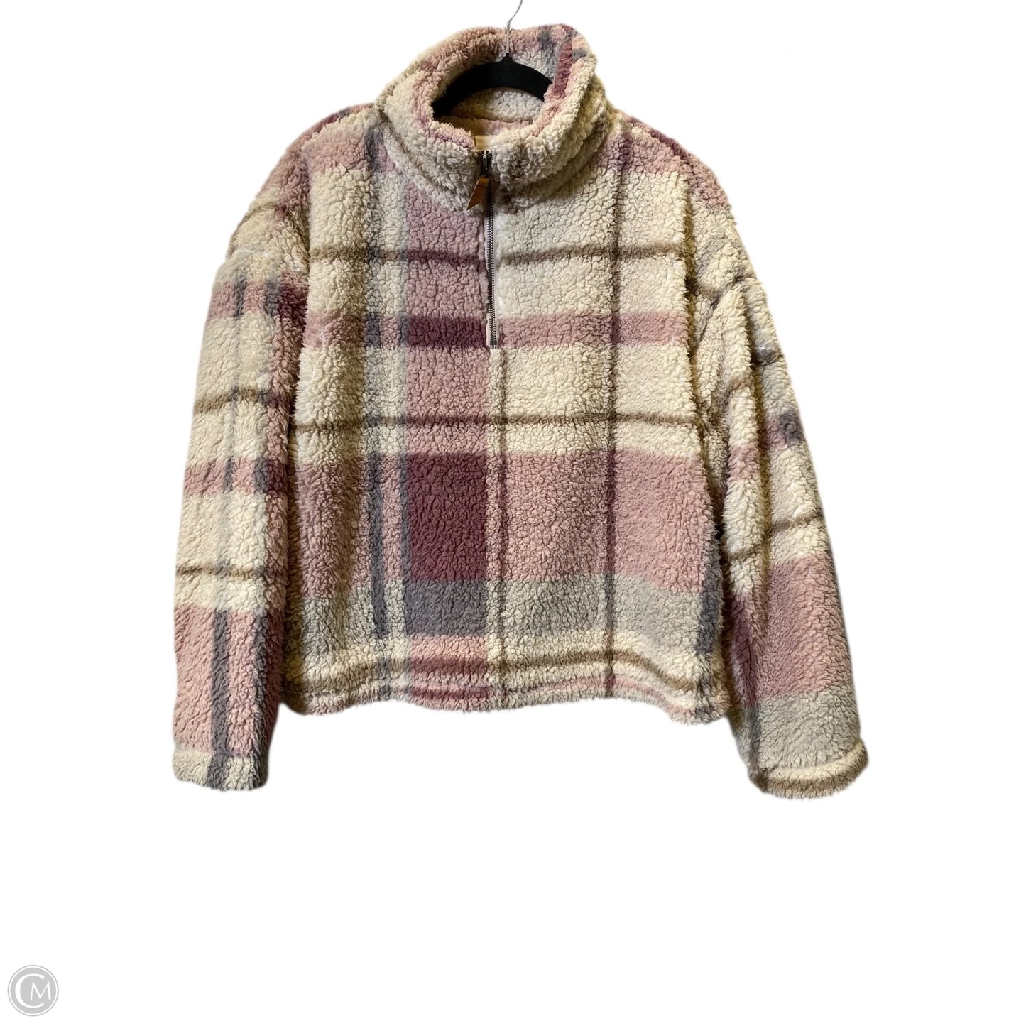 Jacket Faux Fur & Sherpa By Thread And Supply In Plaid Pattern, Size: M