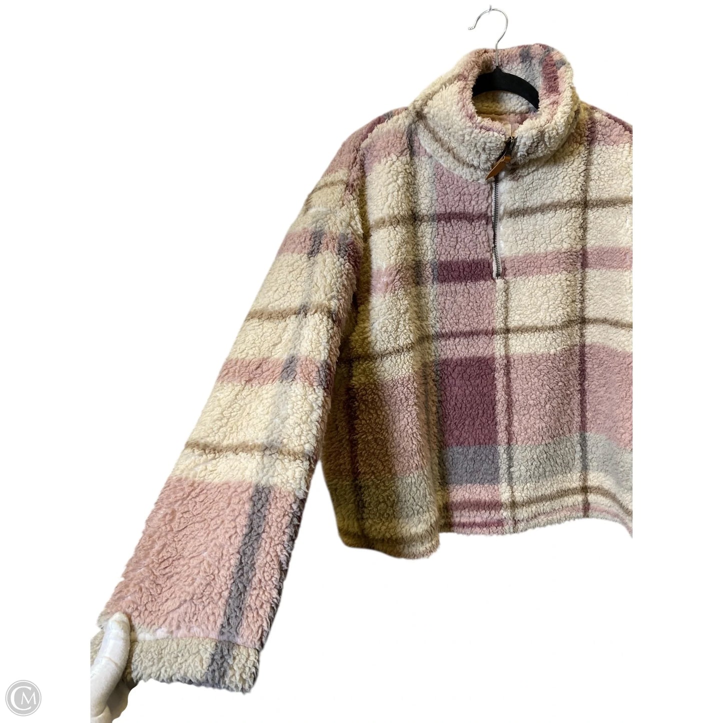 Jacket Faux Fur & Sherpa By Thread And Supply In Plaid Pattern, Size: M