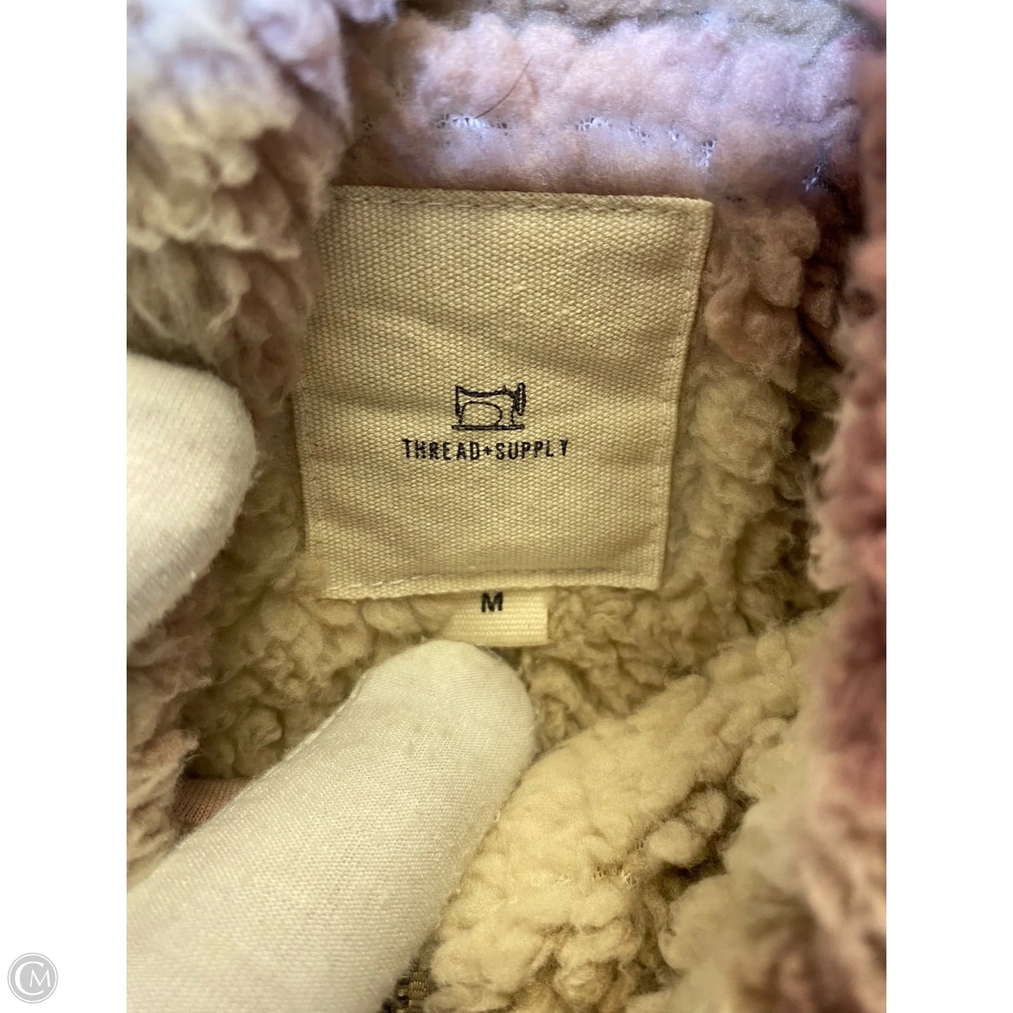 Jacket Faux Fur & Sherpa By Thread And Supply In Plaid Pattern, Size: M